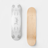 ANGEL WINGS White Custom Name Persoonlijk Skateboard (Voorkant)