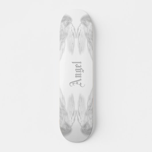 ANGEL WINGS White Custom Name Persoonlijk Skateboard (Voorkant)