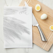 ANGEL WINGS White Custom Name Theedoek (Quarter Fold)