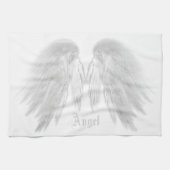 ANGEL WINGS White Custom Name Theedoek (Horizontaal)