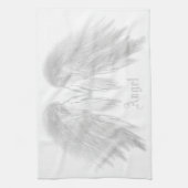 ANGEL WINGS White Custom Name Theedoek (Verticaal)
