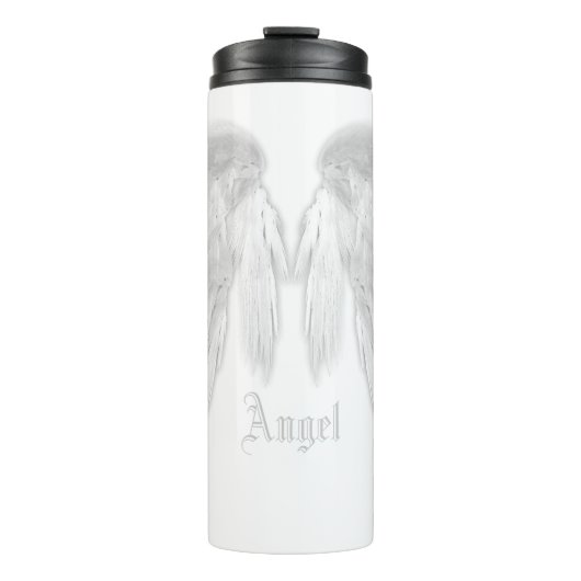 ANGEL WINGS White Custom Name Thermosbeker (Voorkant)