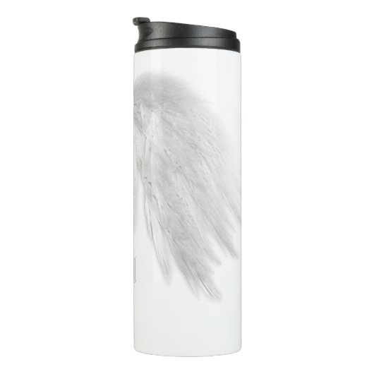 ANGEL WINGS White Custom Name Thermosbeker (Geroteerd rechts)