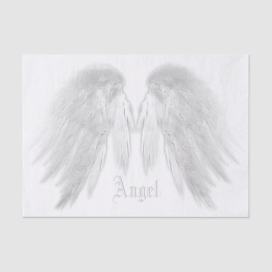 ANGEL WINGS White Custom Name Tissuepapier (Voorkant)