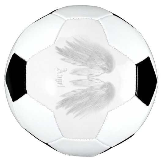 ANGEL WINGS White Custom Name Voetbal (Gedraaid)