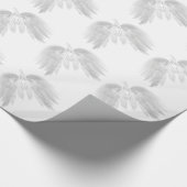 ANGEL WINGS White Heavenly Holly Monogram Cadeaupapier (Hoek)