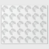 ANGEL WINGS White Heavenly Holly Monogram Cadeaupapier (Vlak)
