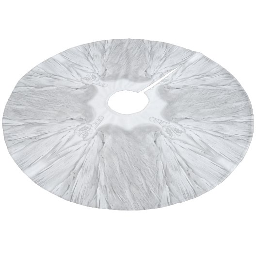 ANGEL WINGS White Heavenly Holly Monogram Fleece Kerstboom Rok (Gekanteld)