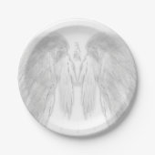 ANGEL WINGS White Heavenly Holly Monogram Papieren Bordje (Voorkant)