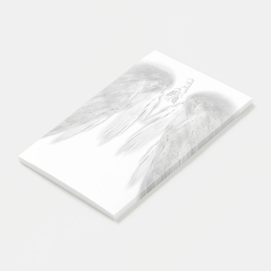 ANGEL WINGS White Heavenly Holly Monogram Post-it® Notes (Schuin)
