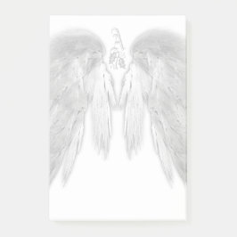 ANGEL WINGS White Heavenly Holly Monogram Post-it® Notes