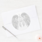 ANGEL WINGS White Heavenly Holly Monogram Ronde Sticker (Envelop)