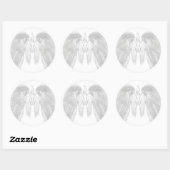 ANGEL WINGS White Heavenly Holly Monogram Ronde Sticker (Vel)