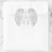 ANGEL WINGS White Heavenly Holly Monogram Ronde Sticker (Tas)