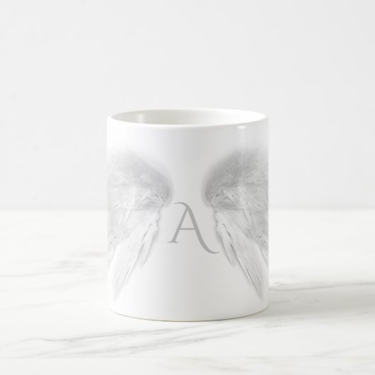 ANGEL WINGS White Monogram Koffiemok (Center)