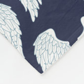  Angel Wings (White & Navy Angel) Fleece Deken (Hoek)