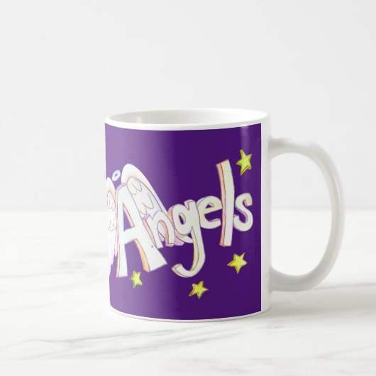 Angel Wings Word Art Custom Coffee Cup Mok (Rechts)
