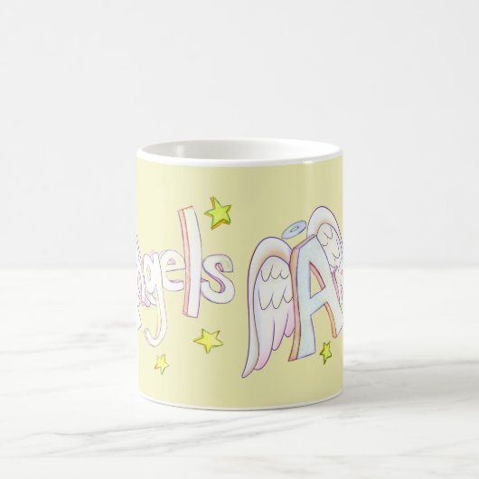 Angel Wings Word Art Custom Coffee Cup Mok (Center)