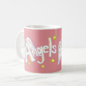 Angel Wings Word Art Custom Coffee Cup Mok (Voorkant links)