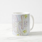 Angel Wings Word Art Custom Coffee Mok (Voorkant rechts)