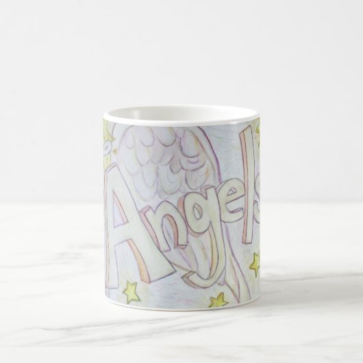 Angel Wings Word Art Custom Coffee Mok (Center)