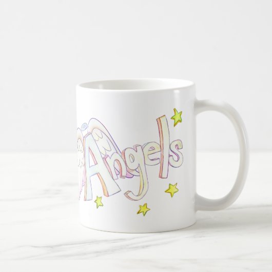 Angel Wings Word Art Custom Koffiemokken Koffiemok (Rechts)