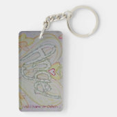 Angel Wings Word Heart Keychain - Aangepaste tekst (achterkant)