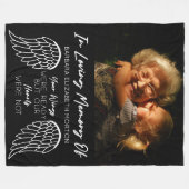 Angel Wings Zwart Aangepaste Foto Memorial Gift Fleece Deken (Voorkant (Horizontaal))