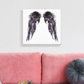 Angel Wings Zwart Digitale Kunst Zwart Wit Canvas (Insitu (Woonkamer))