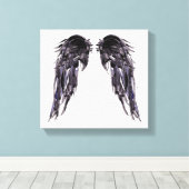 Angel Wings Zwart Digitale Kunst Zwart Wit Canvas Afdruk (Insitu (Houten vloer))