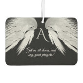 ANGEL WINGS Zwart Monogram Grappig Luchtverfrisser (Achterkant)