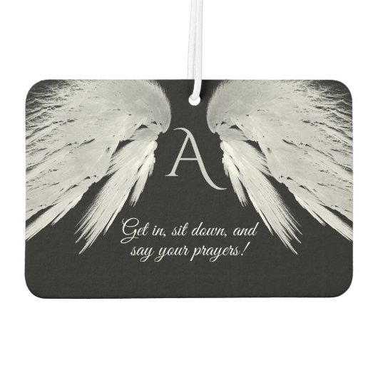 ANGEL WINGS Zwart Monogram Grappig Luchtverfrisser (Achterkant)