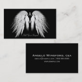 ANGEL WINGS Zwart U kiest kleur Custom Visitekaartje (Voorkant / Achterkant)