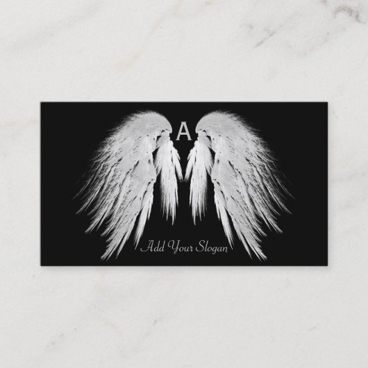 ANGEL WINGS Zwart U kiest kleur Custom Visitekaartje (Voorkant)