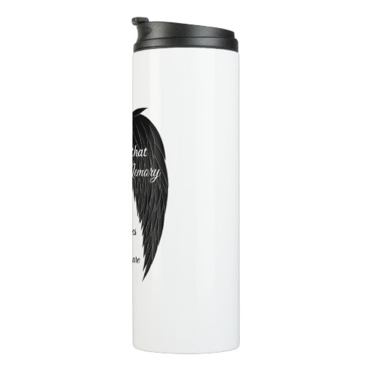 Angel Wings zwart-wit Thermosbeker (Geroteerd rechts)