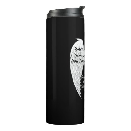 Angel Wings zwart-wit Thermosbeker (Gedraaid links)