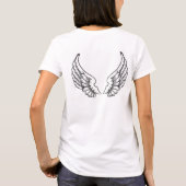 Angel Wings Zwart & Wit Vrouwen T-shirt (Achterkant)