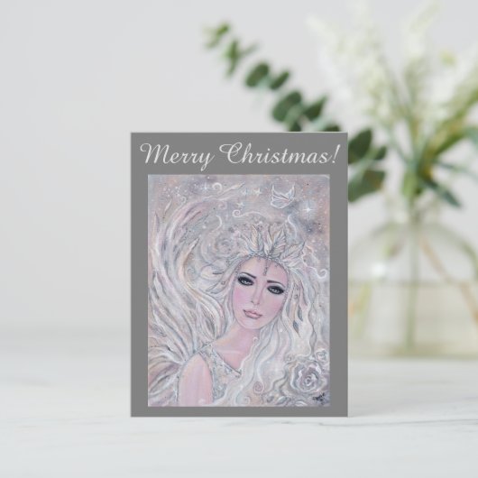 Angel Winter roos door Renee Lavoie Briefkaart (Staand voorkant)