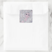 Angel winter Roos door Renee Lavoie Vierkante Sticker (Tas)
