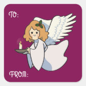 Angel With Candle Gift Sticker (Voorkant)