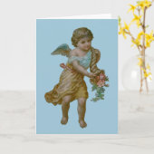 Angel with Cornucopia Greeting Card (Blue) Kaart (Gele Bloem)
