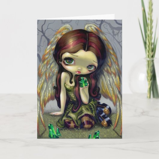 "Angel with Emeralds" Greeting Card Kaart (Voorkant)