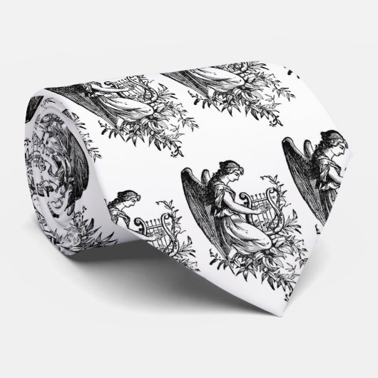 Angel With Harp And Flora Neck Tie Stropdas (Opgerold)