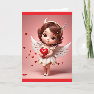 Angel With Heart Valentine Greeting Card Kaart