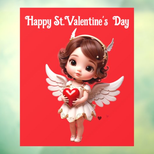 Angel With Heart Window Cling Raamsticker (Vel 3)