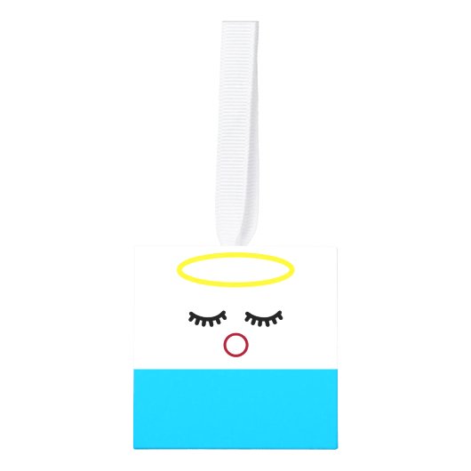 Angel Wooden Cube Christmas Ornament (Voorkant)