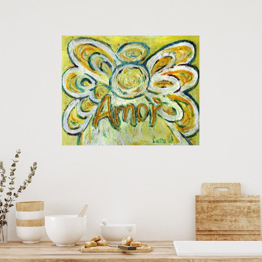 Angel Word Amor Art Poster Print (Keuken)