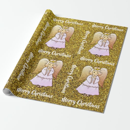 Angel Wrapping Paper Cadeaupapier (Uitgerold)