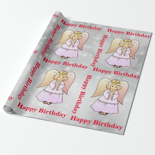 Angel Wrapping Paper Cadeaupapier (Uitgerold)