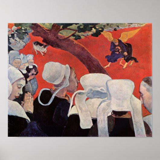 Angel Wrestling met Jacob, Paul Gauguin Poster (Voorkant)